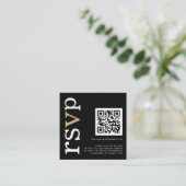 QR-code Gold White Text Black Weddenschap Online R Informatiekaartje (Staand voorkant)