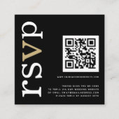 QR-code Gold White Text Black Weddenschap Online R Informatiekaartje (Voorkant)