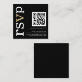 QR-code Gold White Text Black Weddenschap Online R Informatiekaartje (Voorkant / Achterkant)