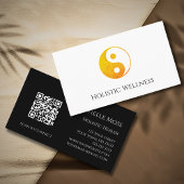 QR-code Gold Yin Yang Symbool Healing Wellness Visitekaartje