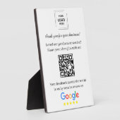 QR-code Google Review Easel Tafelmodel Fotoplaat (Zijkant)