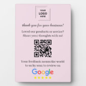 QR-code Google Review Easel Tafelmodel Fotoplaat (voorkant)