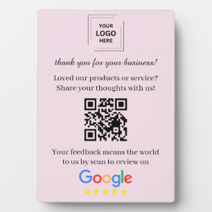 QR-code Google Review Easel Tafelmodel Fotoplaat