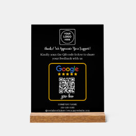 QR-code Google Review Zakelijk Logo Weergave Acryl Bord