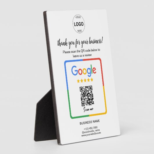QR Code Google Reviewen Business Fotoplaat (Zijkant)