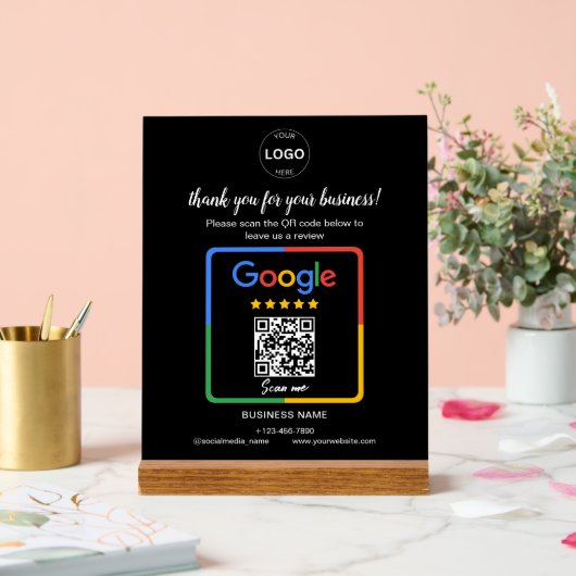 QR Code Google Reviewen Business Logo Acryl Bord (Huwelijk)
