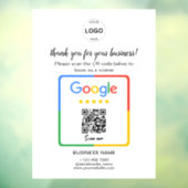 QR Code Google Reviewen Business Logo Raamsticker (Vel 3)