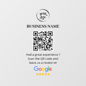 QR Code Google Reviewen Business Review Raamsticker (Vel)