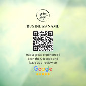 QR Code Google Reviewen Business Review Raamsticker (Vel 3)