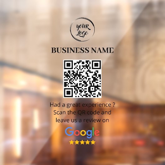 QR Code Google Reviewen Business Review Raamsticker (Vel 2)