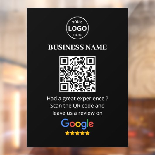 QR Code Google Reviewen Business Review Raamsticker (Vel 2)