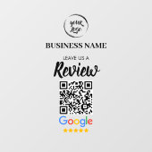 QR Code Google Reviewen Business Review Raamsticker (Vel)