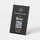 QR Code Google Reviewen Business Review Reclamebord Met Voetstuk (Voorkant)