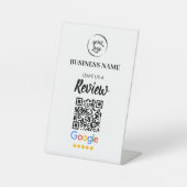 QR Code Google Reviewen Business Review Reclamebord Met Voetstuk (Voorkant)