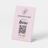 QR Code Google Reviewen Business Review Reclamebord Met Voetstuk (Voorkant)