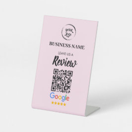 QR Code Google Reviewen Business Review Reclamebord Met Voetstuk