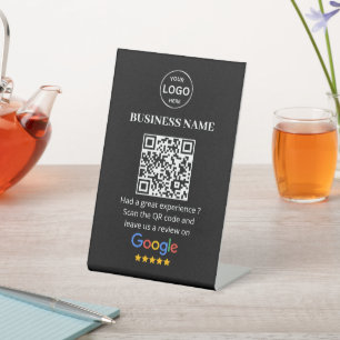 QR Code Google Reviewen Business Review Reclamebord Met Voetstuk