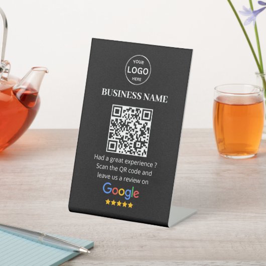 QR Code Google Reviewen Business Review Reclamebord Met Voetstuk (Insitu)