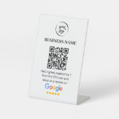 QR Code Google Reviewen Business Review Reclamebord Met Voetstuk (Voorkant)