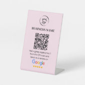 QR Code Google Reviewen Business Review Reclamebord Met Voetstuk (Voorkant)