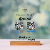 QR Code Google Reviewen Facebook Business Review Acryl Bord (Neutraal)