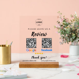 QR Code Google Reviewen Facebook Business Review P Acryl Bord