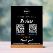 QR Code Google Reviewen Facebook Business Review P Acryl Bord (Neutraal)