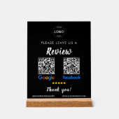 QR Code Google Reviewen Facebook Business Review P Acryl Bord (Voorkant)