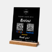 QR Code Google Reviewen Facebook Business Review P Acryl Bord (Hoek)