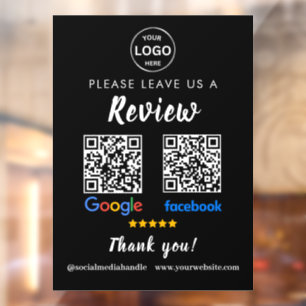 QR Code Google Reviewen Facebook Business Review P Raamsticker