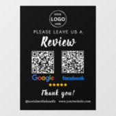 QR Code Google Reviewen Facebook Business Review P Raamsticker (Vel)
