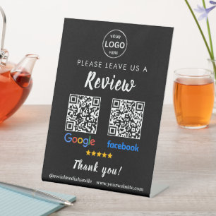 QR Code Google Reviewen Facebook Business Review P Reclamebord Met Voetstuk