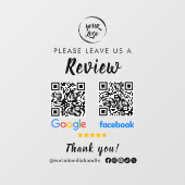 QR Code Google Reviewen Facebook Business Review Raamsticker (Vel)