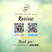 QR Code Google Reviewen Facebook Business Review Raamsticker (Vel 3)