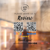 QR Code Google Reviewen Facebook Business Review Raamsticker (Vel 2)