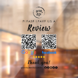QR Code Google Reviewen Facebook Business Review Raamsticker