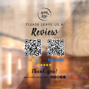 QR Code Google Reviewen Facebook Business Review Raamsticker