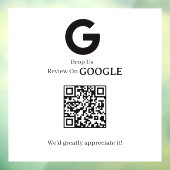 QR Code | Google Reviews Business Display Sign Raamsticker (Vel 3)