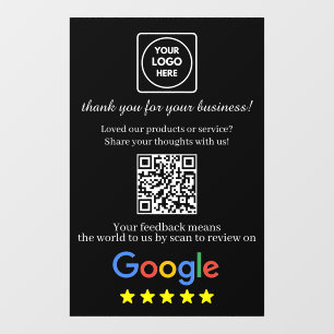 QR Code Google Reviews Logo AI deur bord Raamsticker