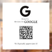 QR-code | Google Reviews Zakelijk Displaybord Raamsticker (Vel 2)