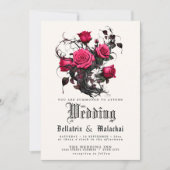 QR-code Gothic Crimson Cherry Floral Kaart (Voorkant)