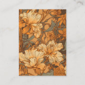 qr code Goud Bloemen Art Nouveau Bruiloft Informatiekaartje (Achterkant)