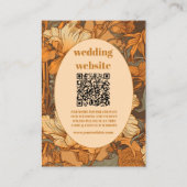 qr code Goud Bloemen Art Nouveau Bruiloft Informatiekaartje (Voorkant)