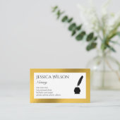 QR code goud folie notaris schrijver visitekaartje (Staand voorkant)