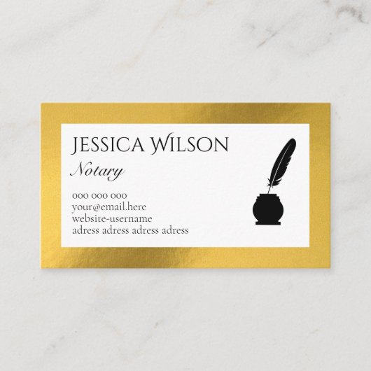 QR code goud folie notaris schrijver visitekaartje (Voorkant)