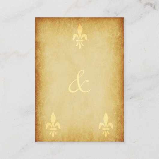 QR CODE  goud Franse vloour de lis details Informatiekaartje (Achterkant)