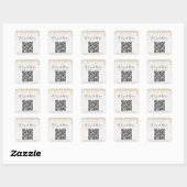 QR Code Goud Glitter Marmer Druppels Zakelijke Naa Vierkante Sticker (Vel)