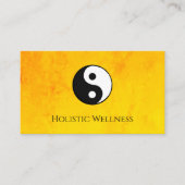 QR code Goud Holistische Wellness Yin Yang Visitekaartje (Voorkant)