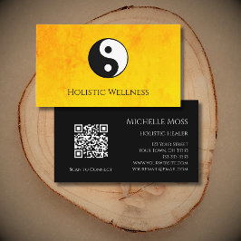 QR code Goud Holistische Wellness Yin Yang Visitekaartje