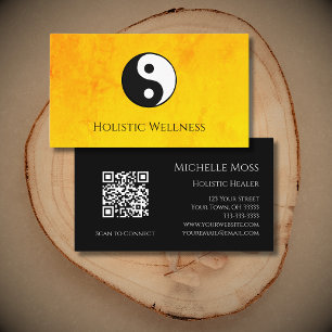 QR code Goud Holistische Wellness Yin Yang Visitekaartje